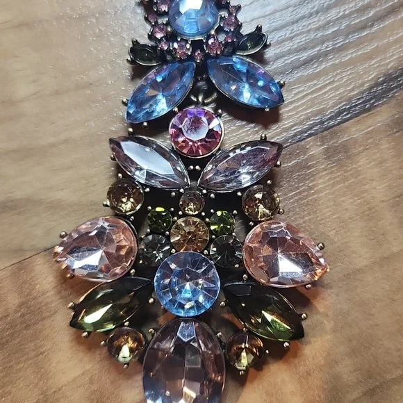 Y2K long rhinestone statement necklace - Picture 4 of 10